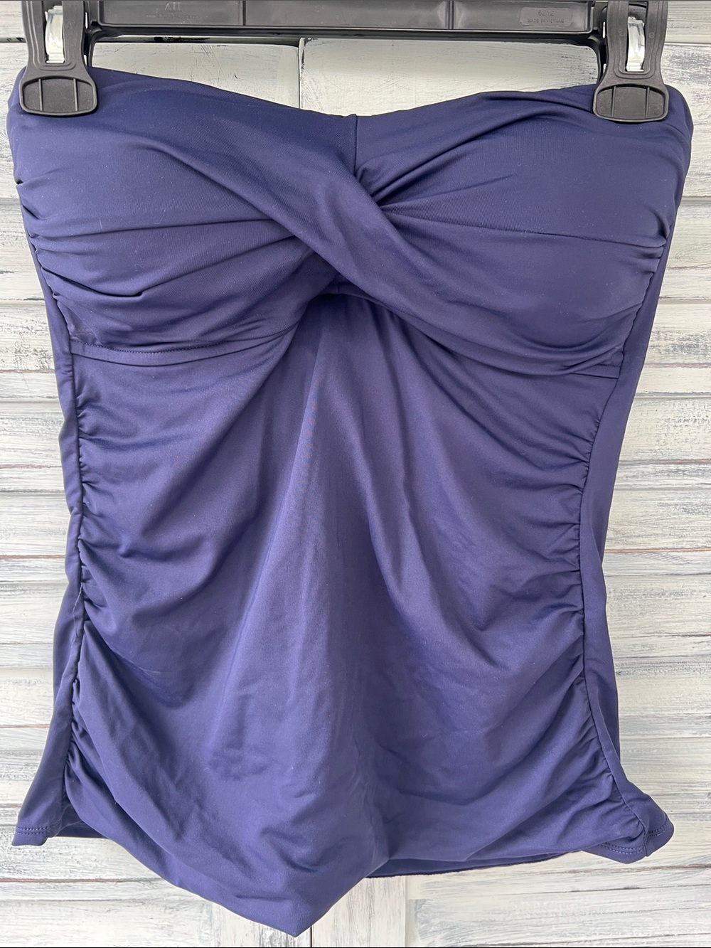 Anne Cole Navy Bandeau Tankini Top Size L